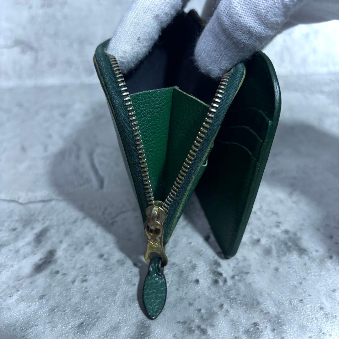 【マネークリップ！】イルビゾンテ ジップケース付 レザー 緑 カード収納