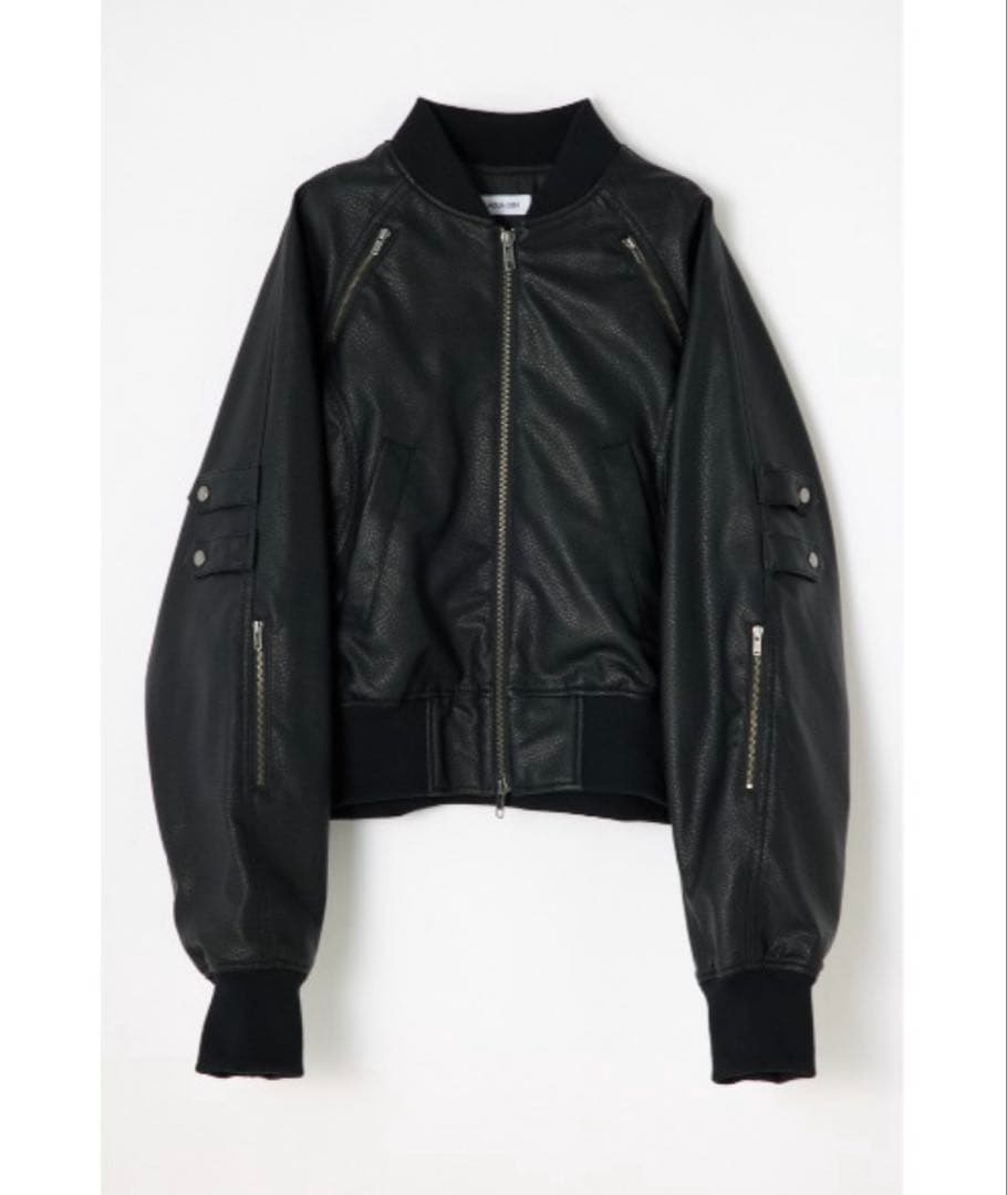 LAGUAGEM CROPPED FAUX LEATHER ブルゾン