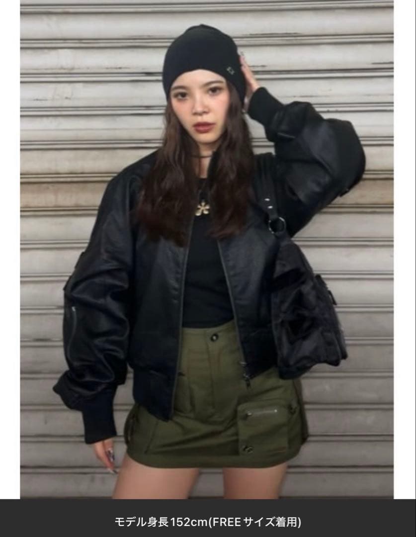 LAGUAGEM CROPPED FAUX LEATHER ブルゾン