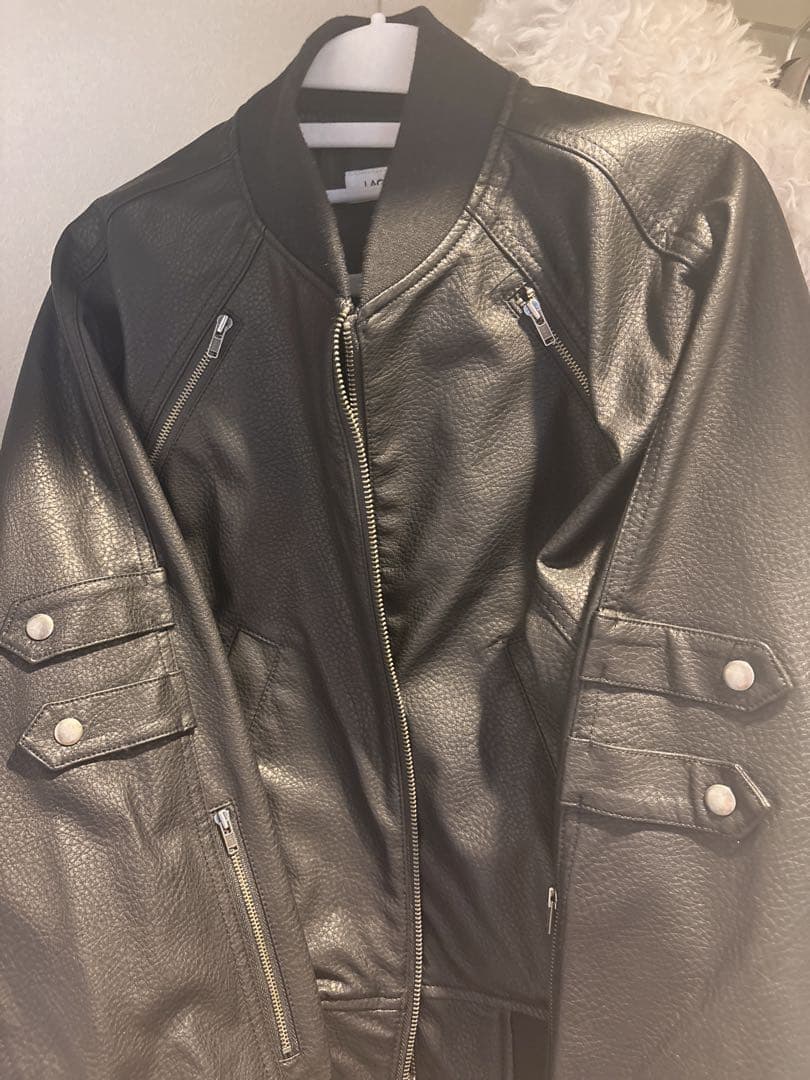 LAGUAGEM CROPPED FAUX LEATHER ブルゾン