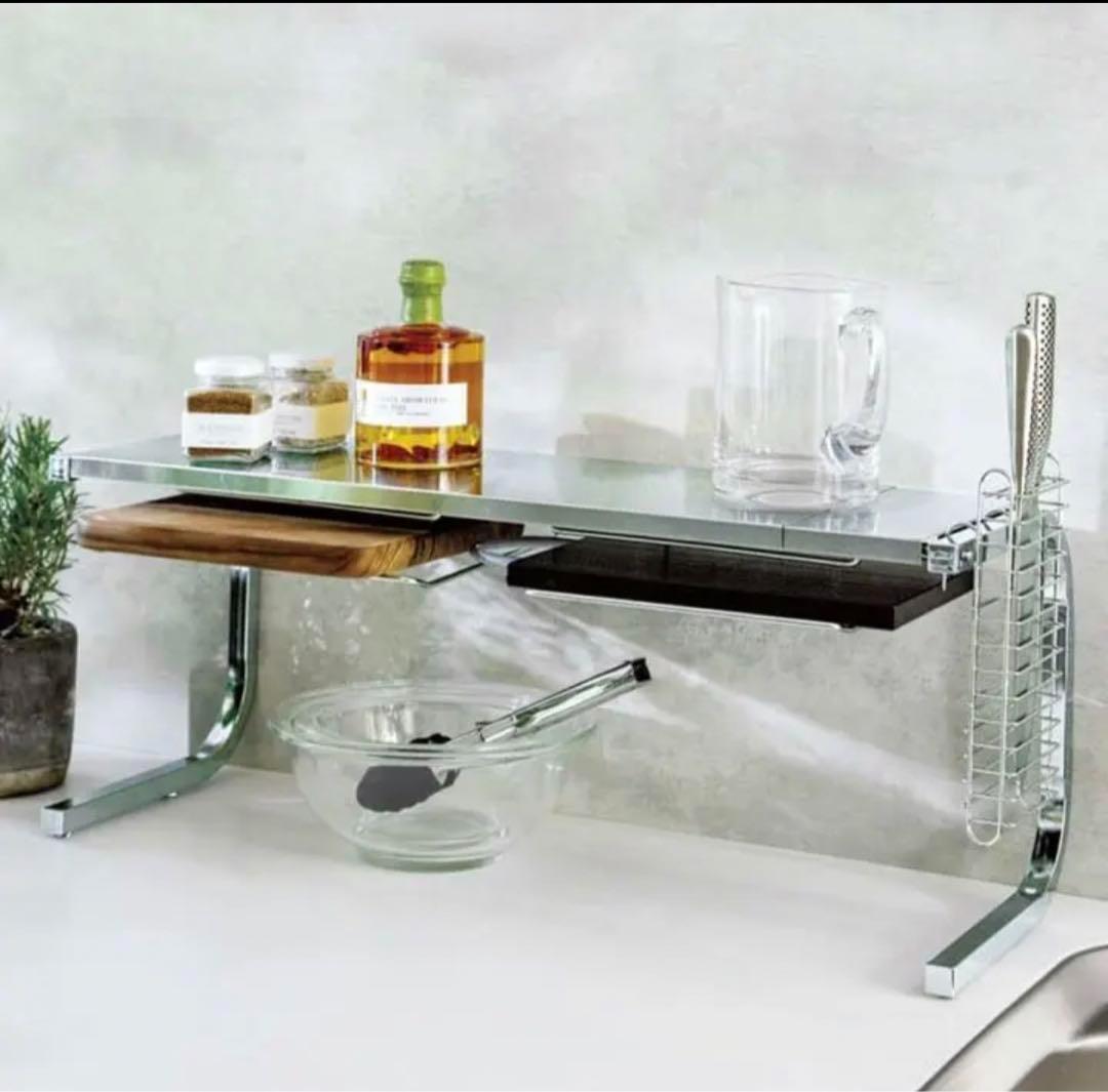 どこでもサポートシェルフ　ステンレス棚どこでもサポートラック 1段デラックス