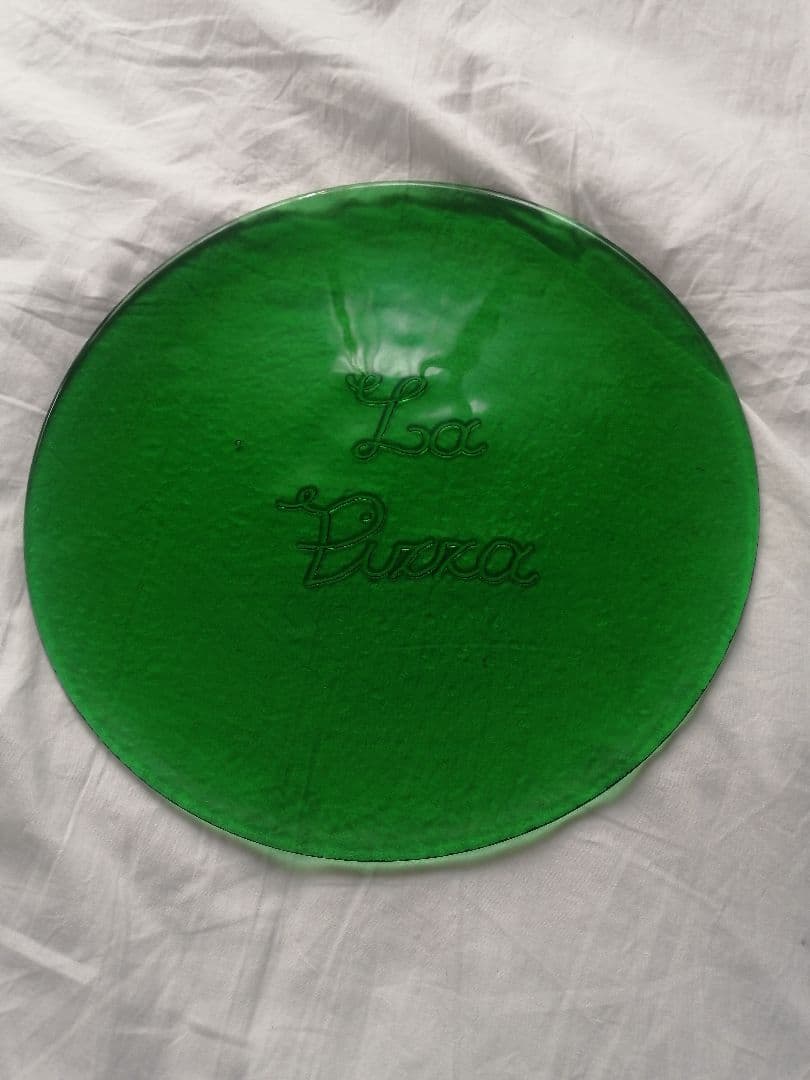 GUMP'Sガンプス アンティーク　ガラス大皿　グリーン
