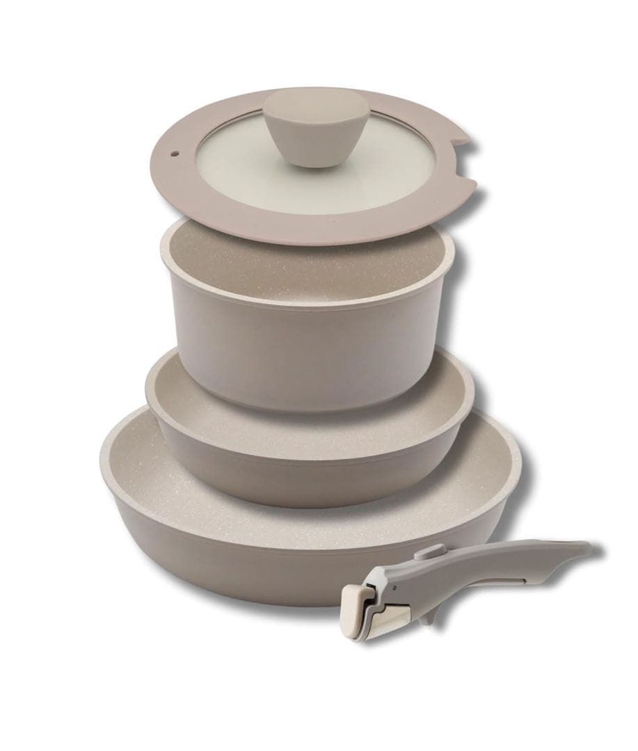 取っ手が外せるフライパン・鍋5点セット IH ガス オーブン対応 三層フッ素