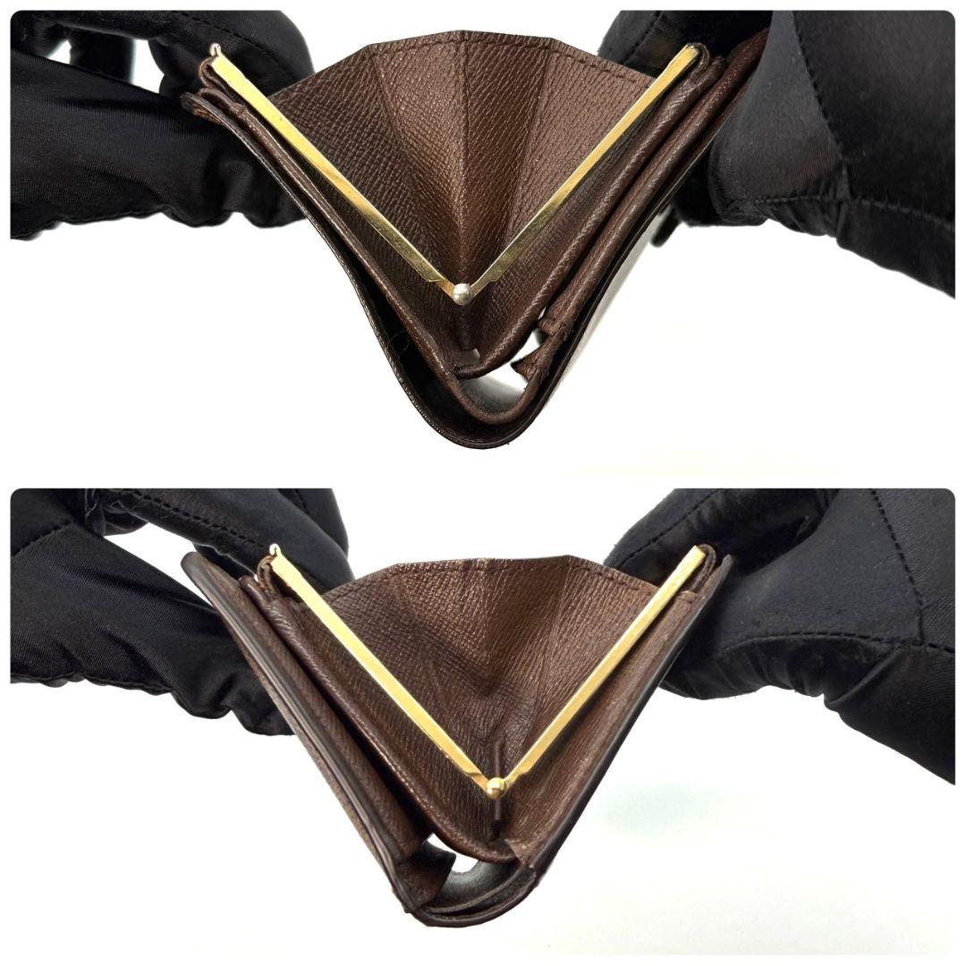 良品 ルイヴィトン ダミエ エベヌ ポルトフォイユ ヴィエノワ 財布 がま口