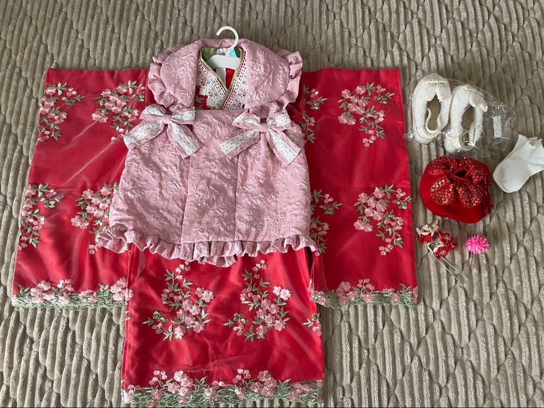 キャサリンコテージ　七五三　着物　スリッポン・バッグ・髪飾り・靴下セット