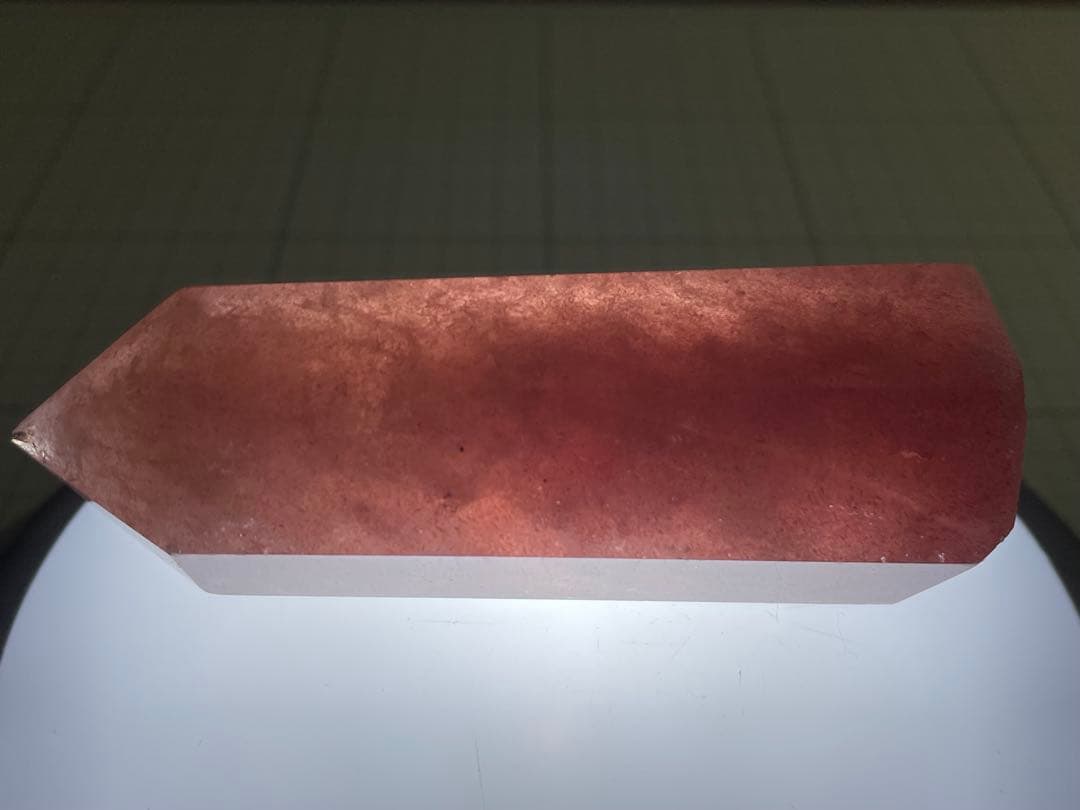 ①ピンクエピドート入り水晶(ポイント)