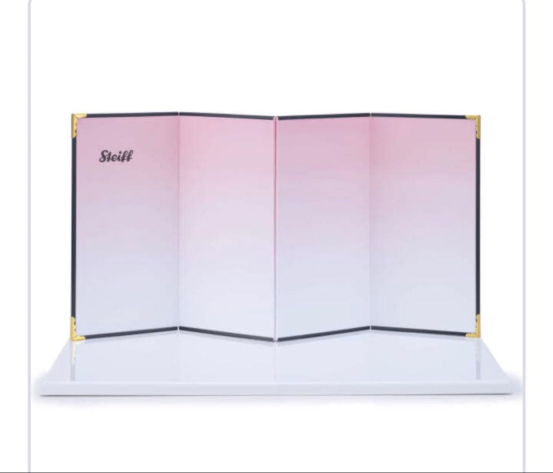 Steiff 雛人形　台屏風　台座　ピンク ホワイト