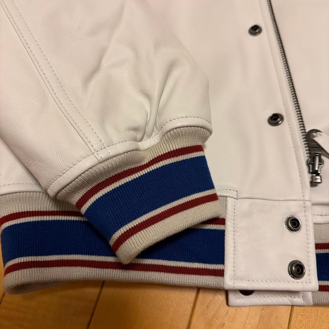 AVIREX x NBA 初コラボ　ホワイト レザージャケット Lサイズ