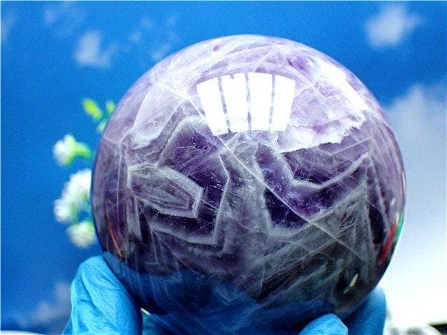 天然～愛の守護石～夢幻紫水晶アメジスト丸玉B89G1/179G03A