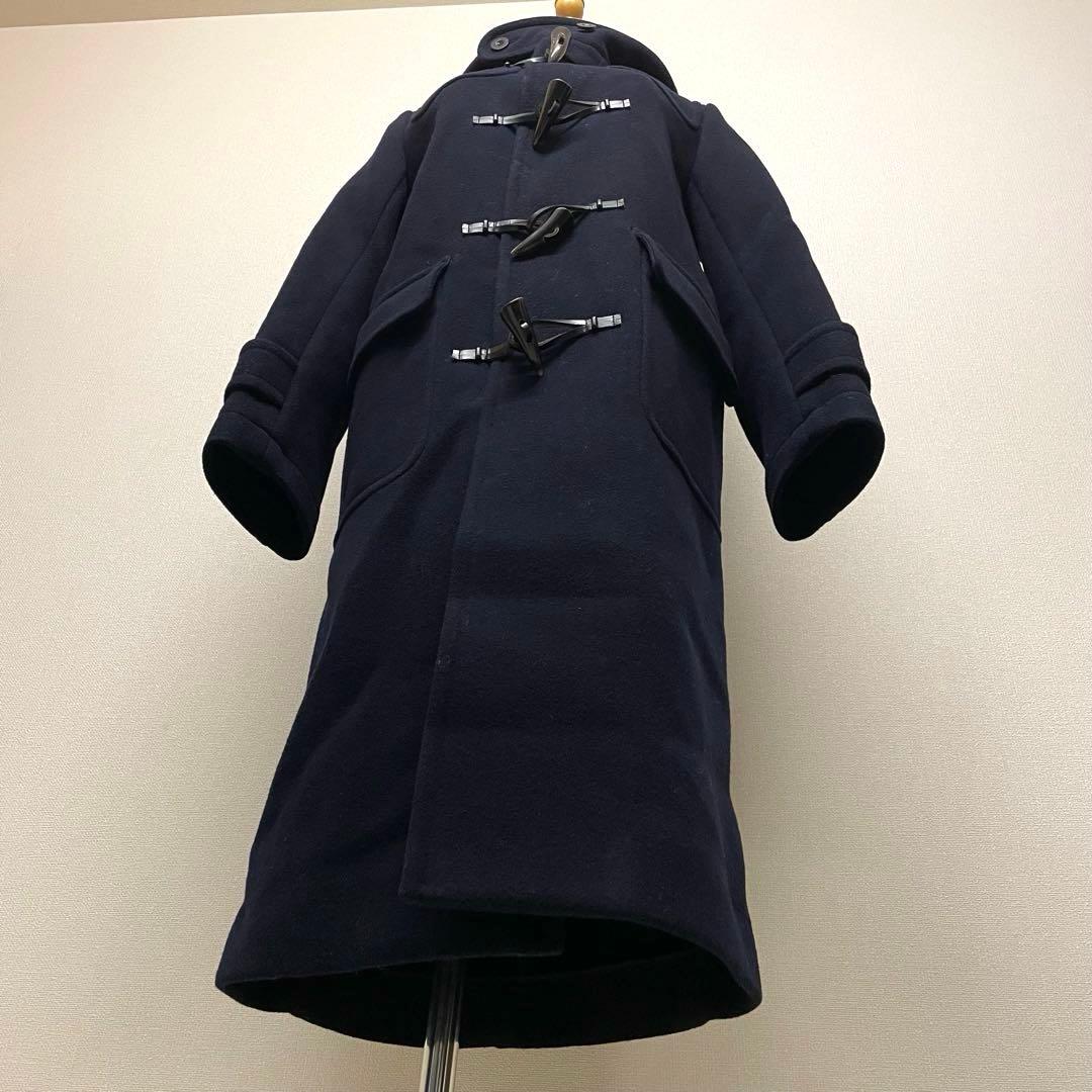 なん 様　MACPHEE ウールネイビーメルトンロングダッフルコート34