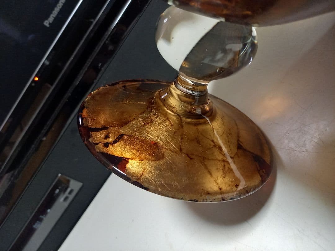 イタリア　ムラーノ　ガラス　水冠　金箔　スタンド　トレー