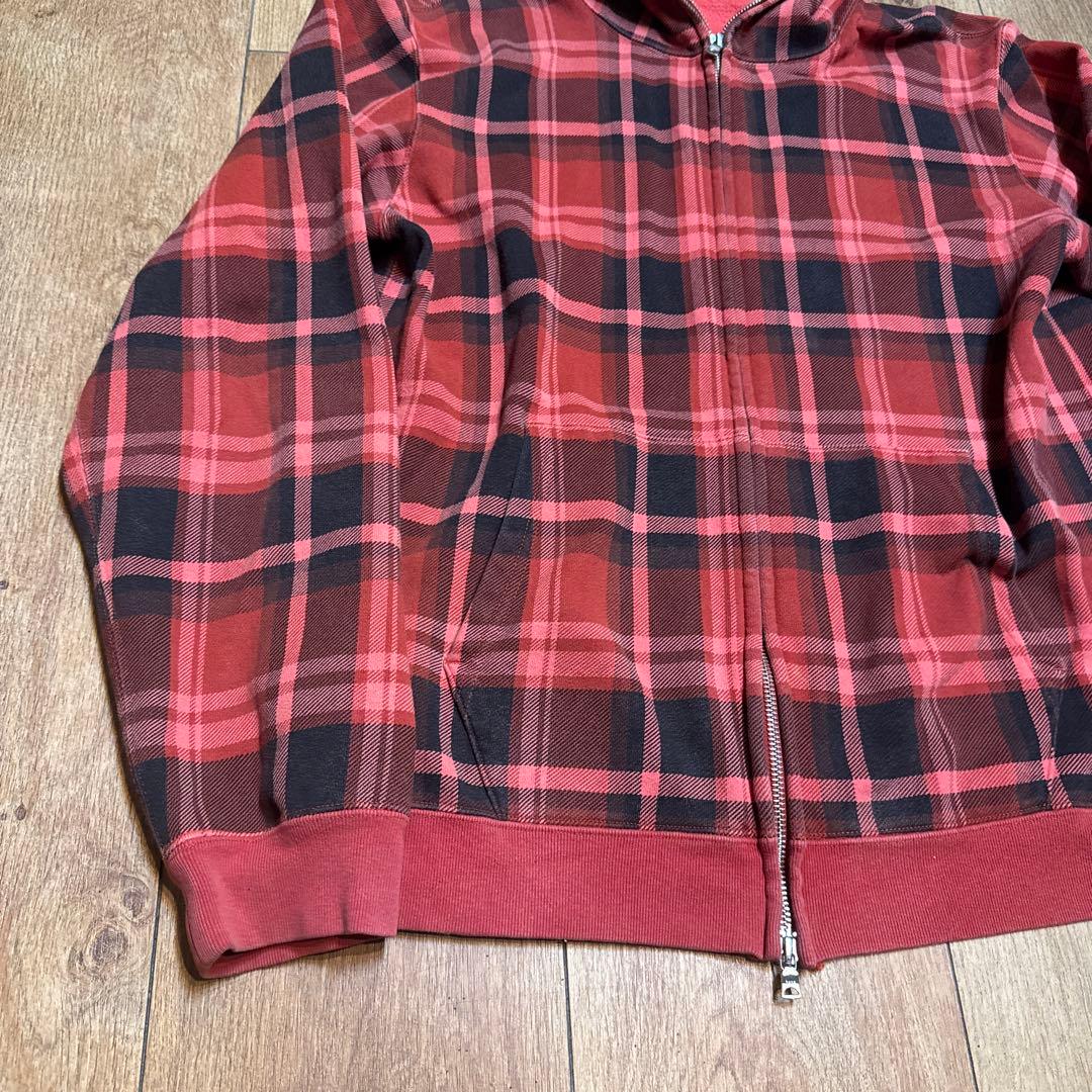 A BATHING APE チェック　ジップパーカー SIZE L