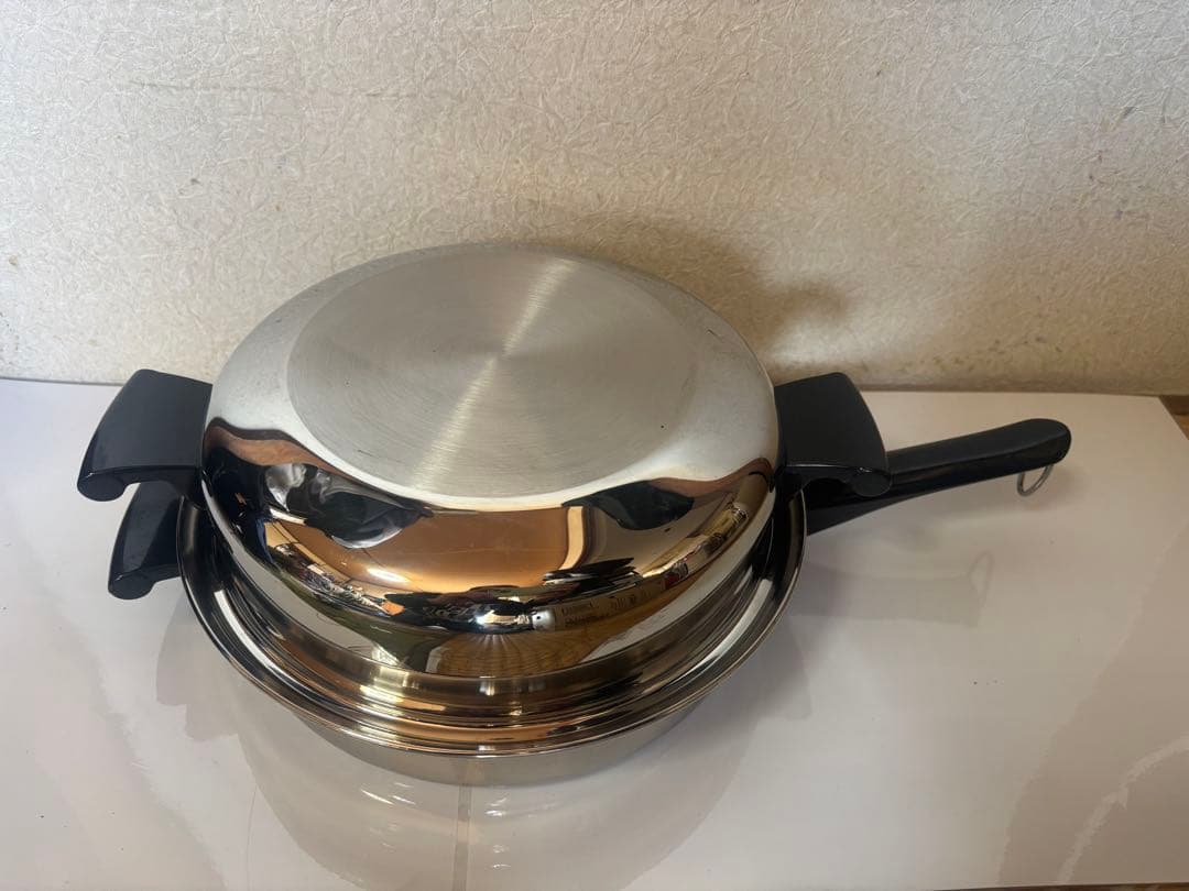Amway Queen ステンレスソースパン(大)蓋付き、万能カップ、蒸し器