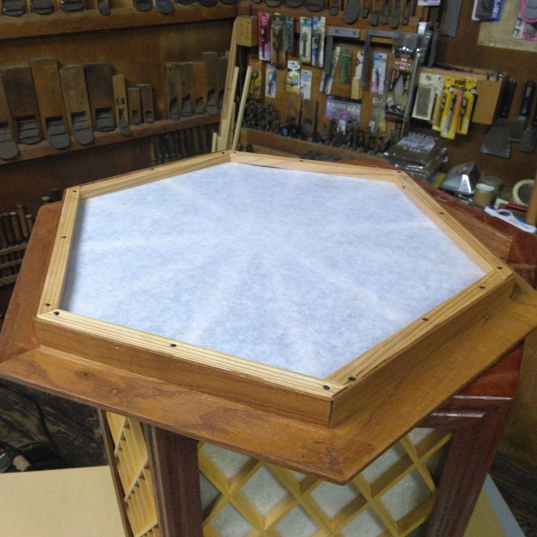 六角形の木製ランプシェード(行灯）手作り