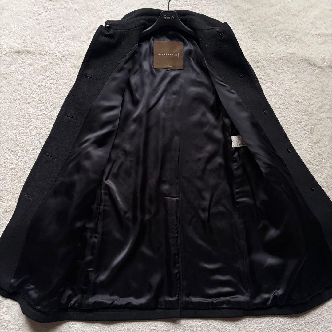【美品】マッキントッシュ メルトンコート ロングコート ウール100% 黒 34