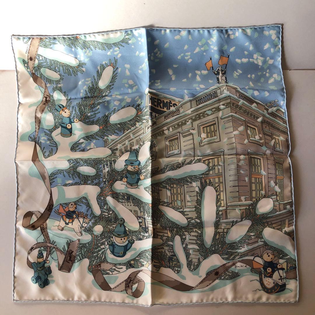 エルメス プチカレ雪だるまデザイン スカーフ