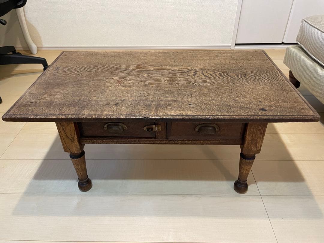 ろくろ脚 アンティーク ちゃぶ台 文机