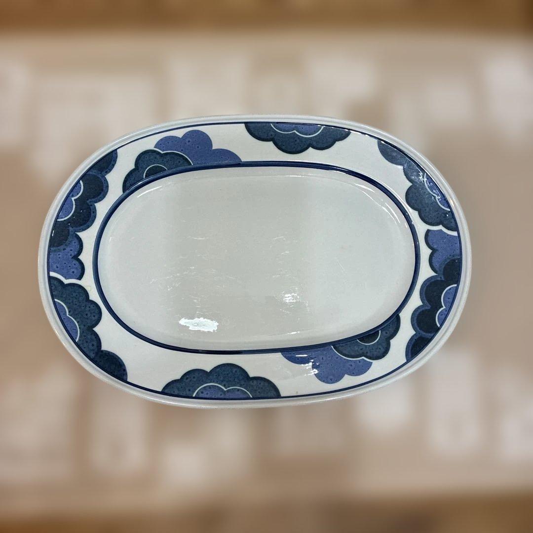 《希少》Villeroy&Boch Blue Cloud 楕円プレート　大きめ