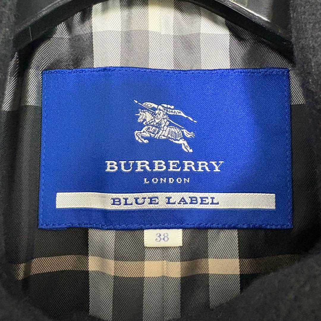 バーバリー ブルーレーベル ノバチェック アンゴラ コート Mサイズ
