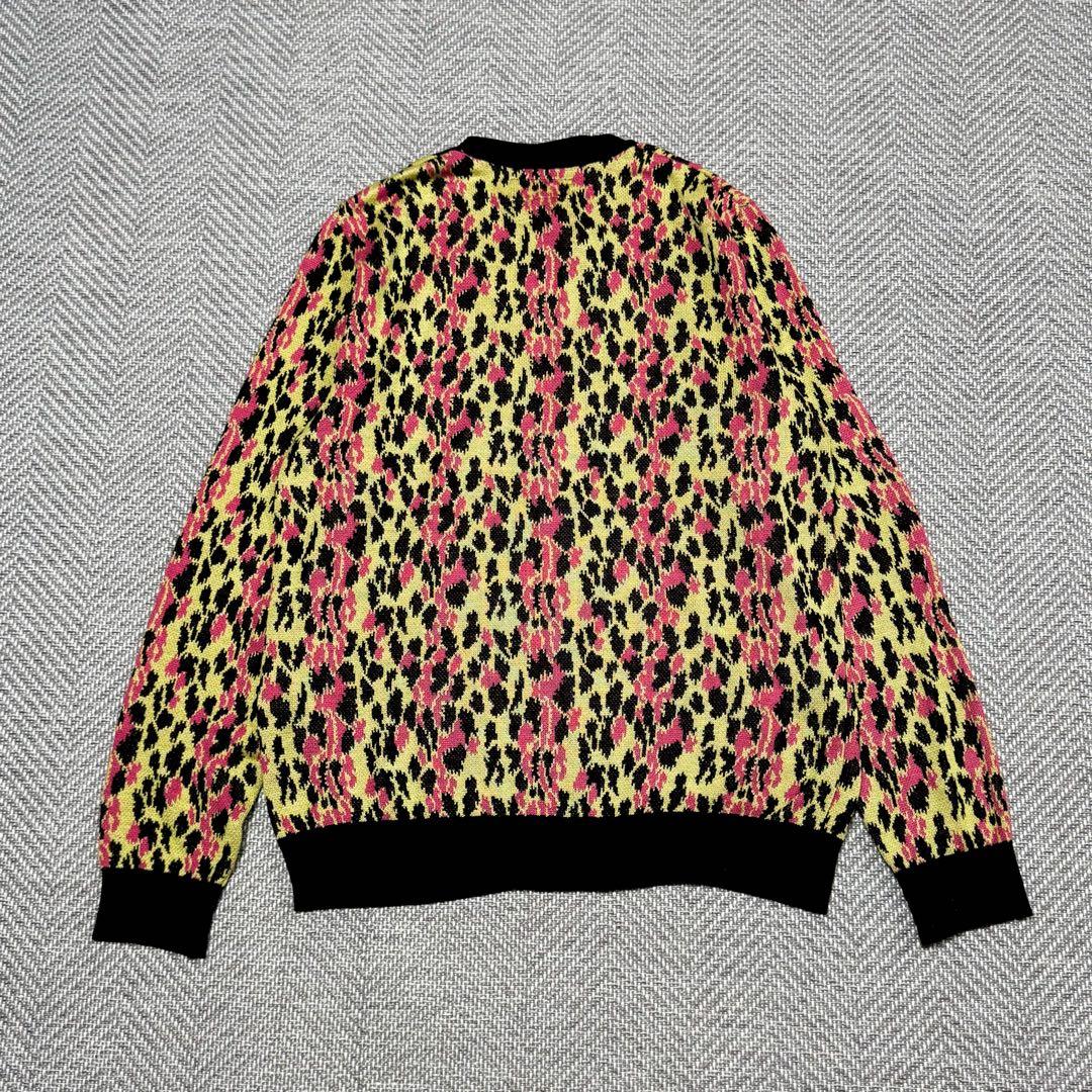 美品 希少 ワコマリア レオパード カーディガン シルク ブラック M