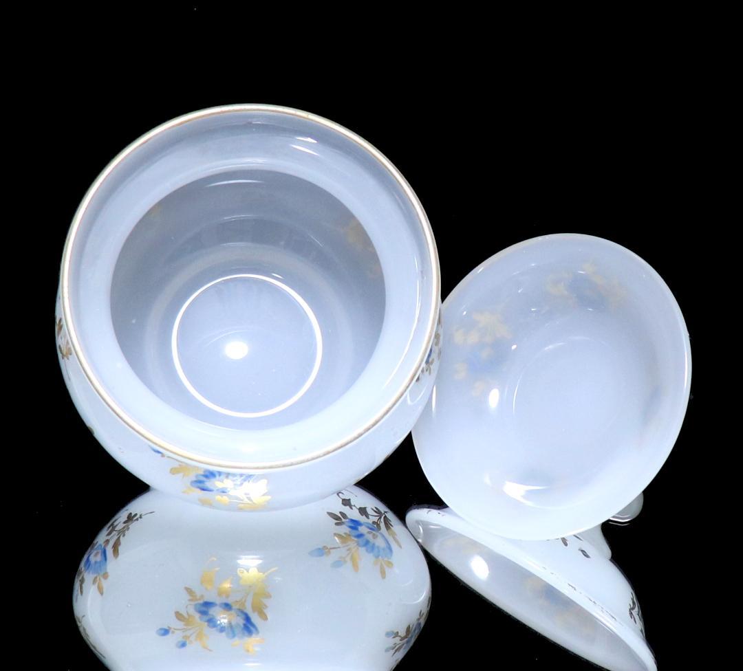 オールド・バカラ 激レア1870年頃 金彩エナメル彩オパーリンクリスタル製 蓋物