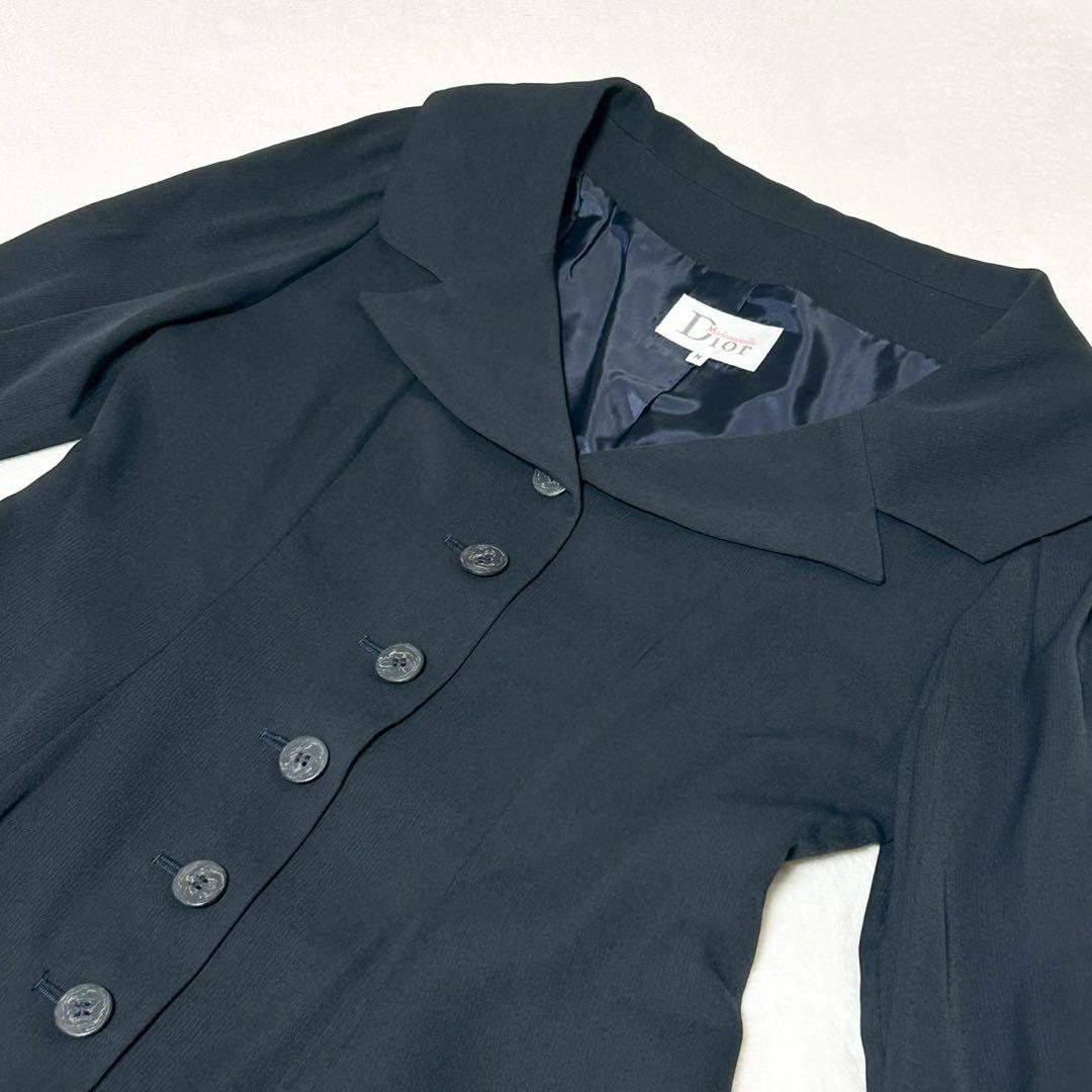 ★美品★マドモアゼルディオール　ワンピース　M ボタン　襟　ネイビー ドレス