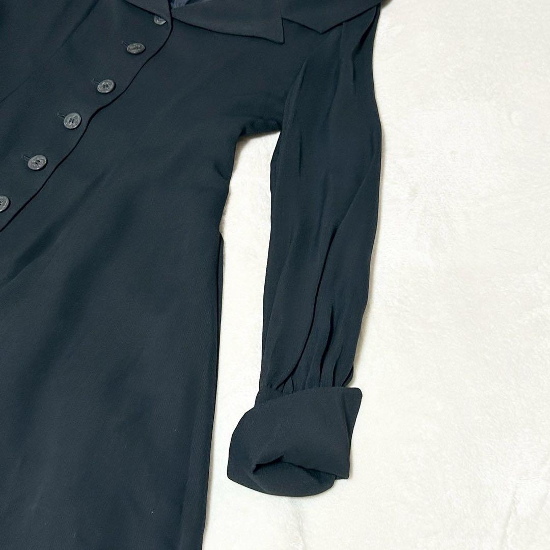 ★美品★マドモアゼルディオール　ワンピース　M ボタン　襟　ネイビー ドレス