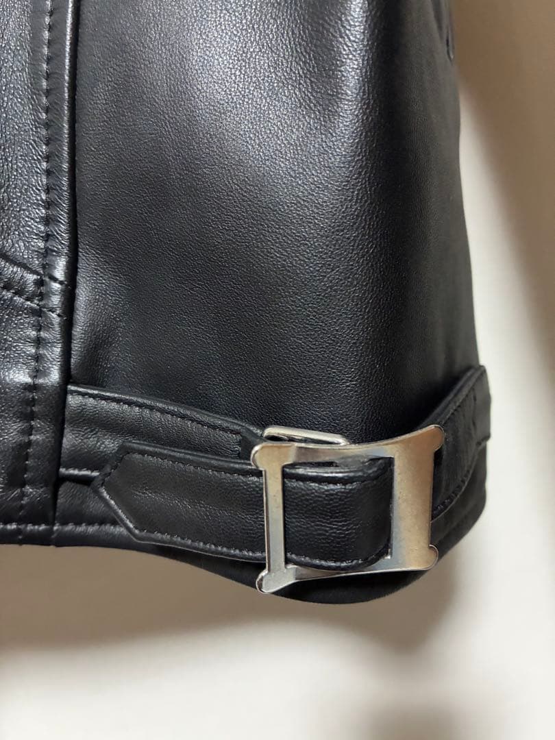 UNITED TOKYO ブラック ラムレザーダブルライダース 4