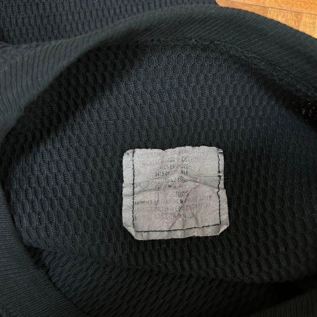 80s 米軍 コットン ブラック サーマル ミリタリー アンダーシャツ S129