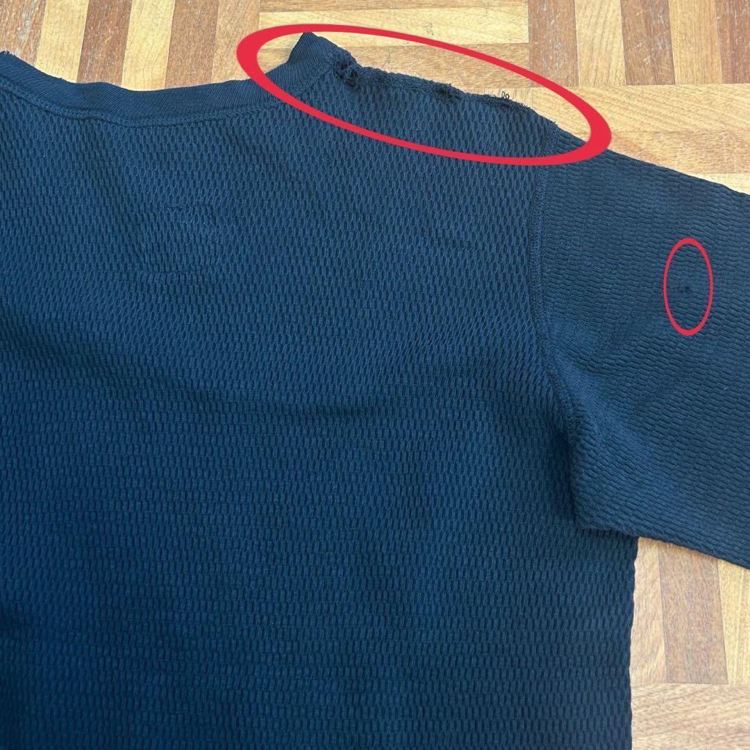 80s 米軍 コットン ブラック サーマル ミリタリー アンダーシャツ S129