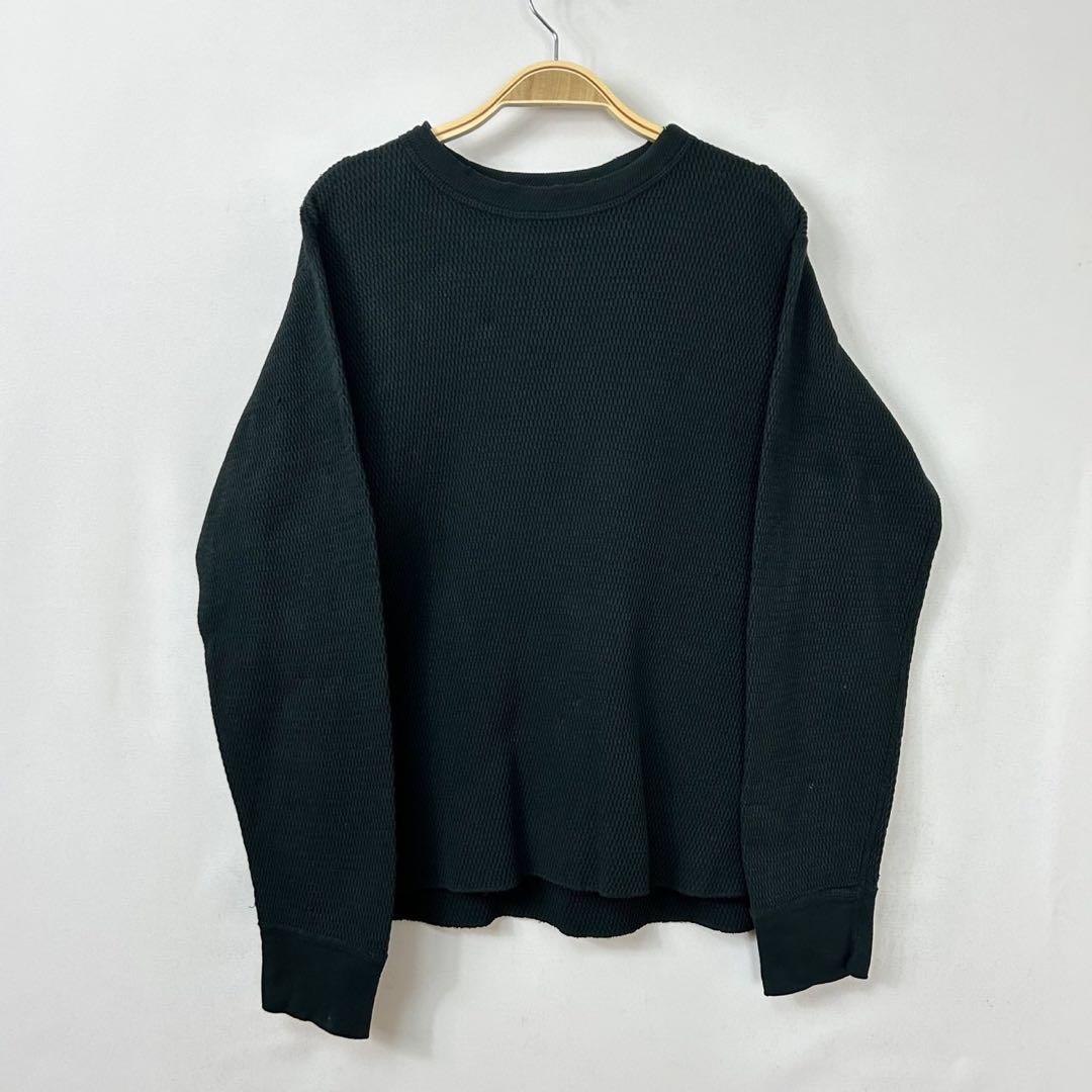 80s 米軍 コットン ブラック サーマル ミリタリー アンダーシャツ S129