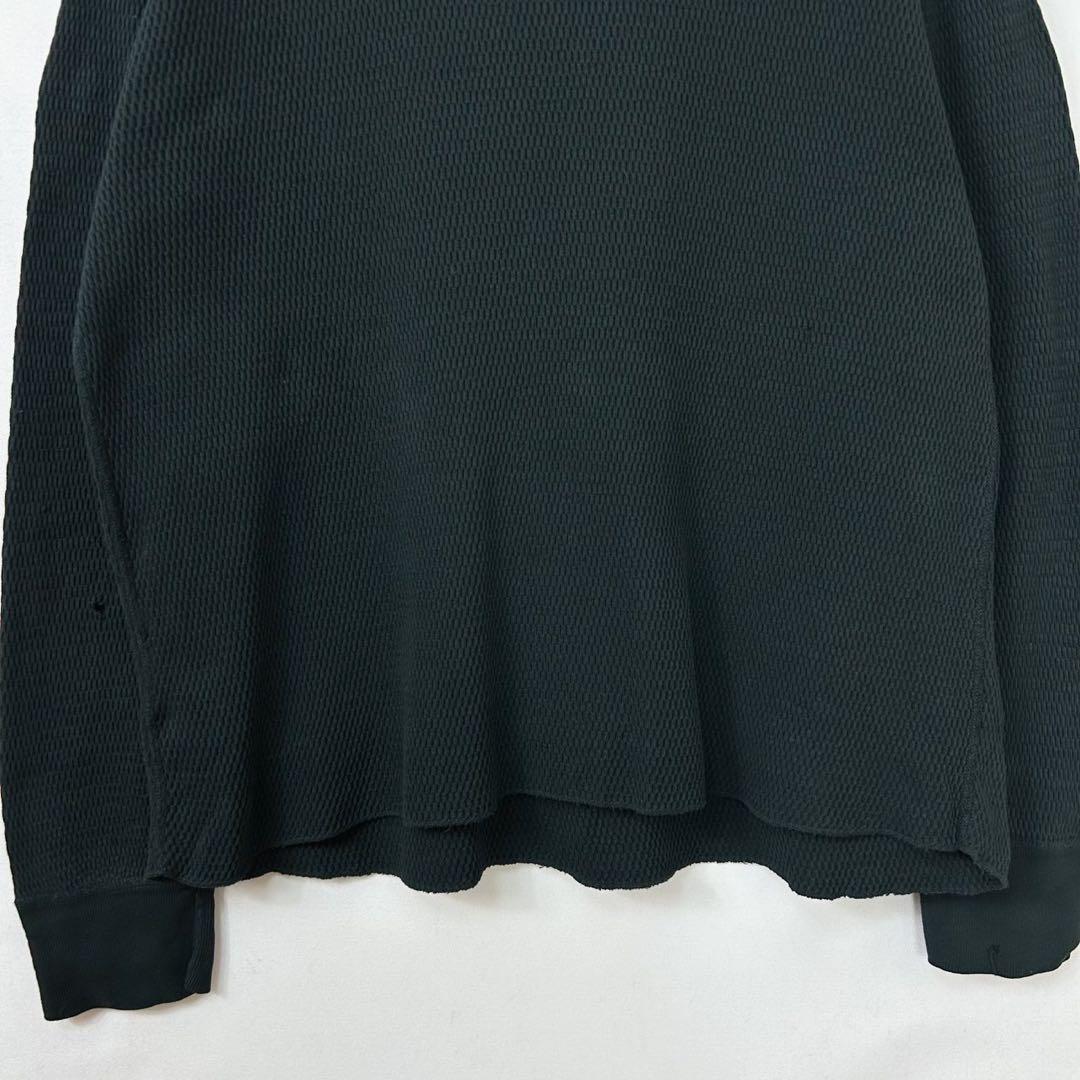 80s 米軍 コットン ブラック サーマル ミリタリー アンダーシャツ S129