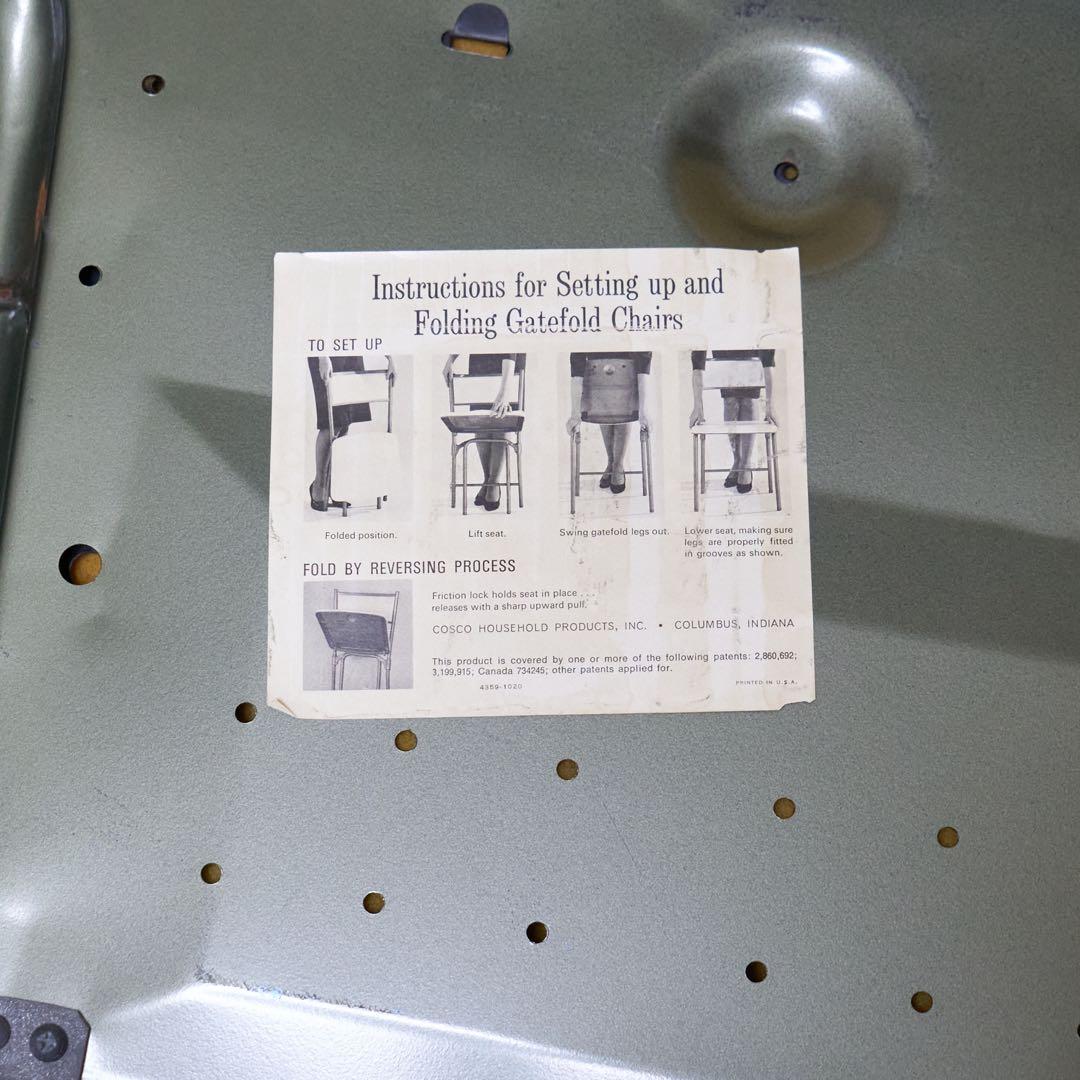 フォールディングチェア 折りたたみ椅子 アメリカ USA 50's ヴィンテージ
