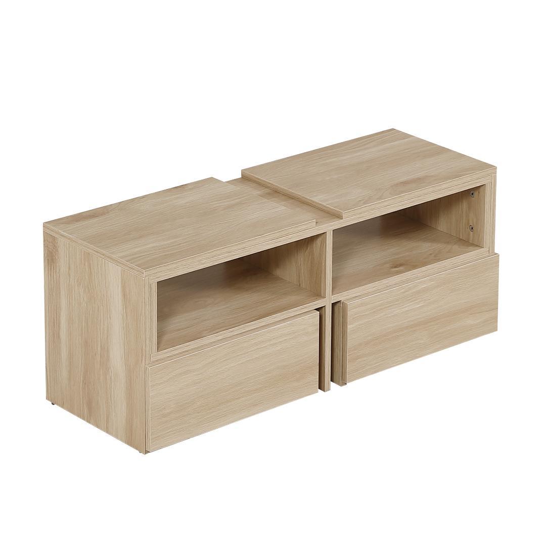 テレビ台　幅は93~172cm伸縮可能　引き出し付き　大容量　NATURAL