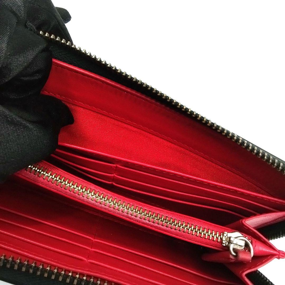 Christian Louboutin ルブタン 長財布 スタッズ 黒×赤メンズ
