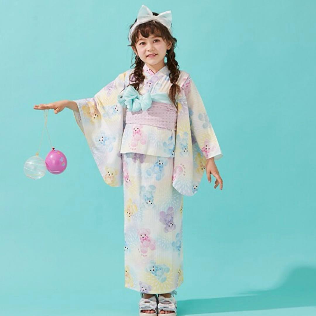 新品　メゾピアノ　マルチくま柄　浴衣