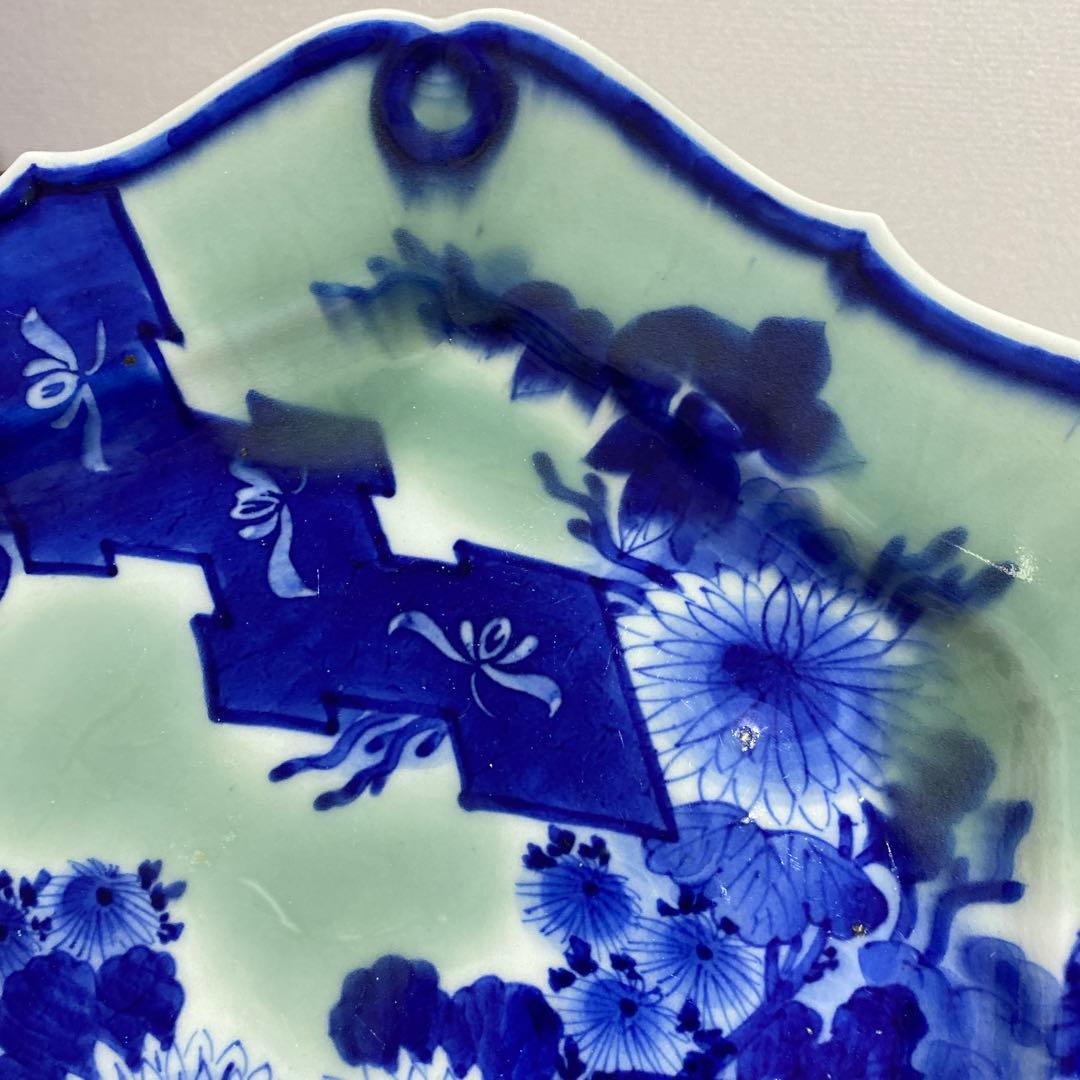 アンティーク　六角　飾皿　大皿プレート　レトロ　骨董品