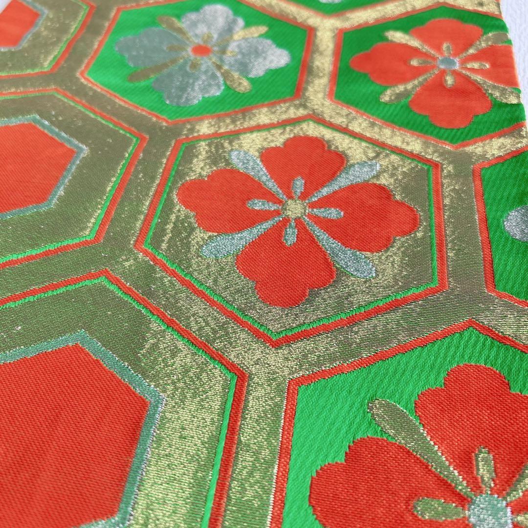 セット七五三7歳女の子長着＆簡単半衿＆袋帯＆草履＆バッグ＆小物オレンジ地蝶ちりめ