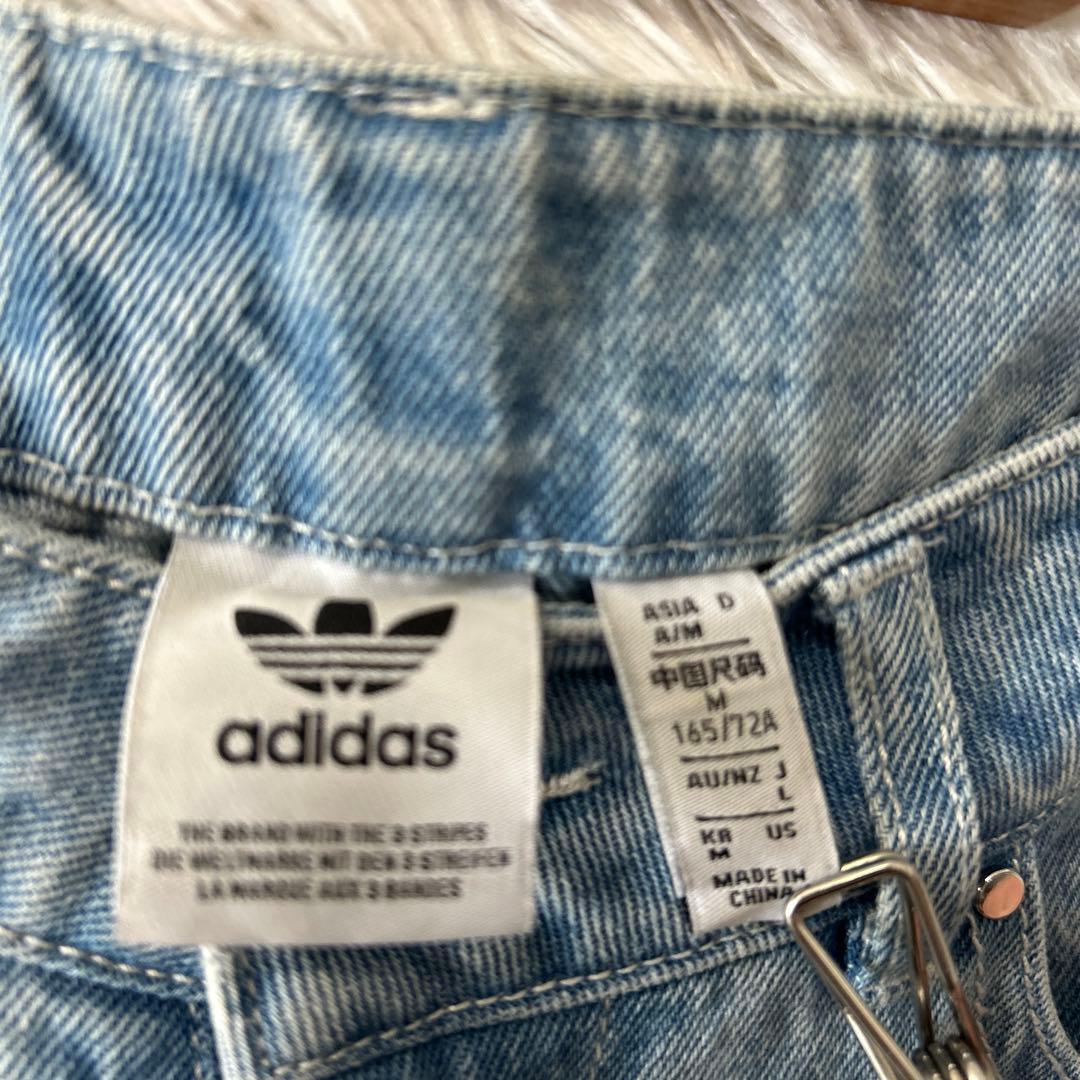 adidas ラインストーン⭐️Lサイズ ❣️ デザイン フレアデニムパンツ