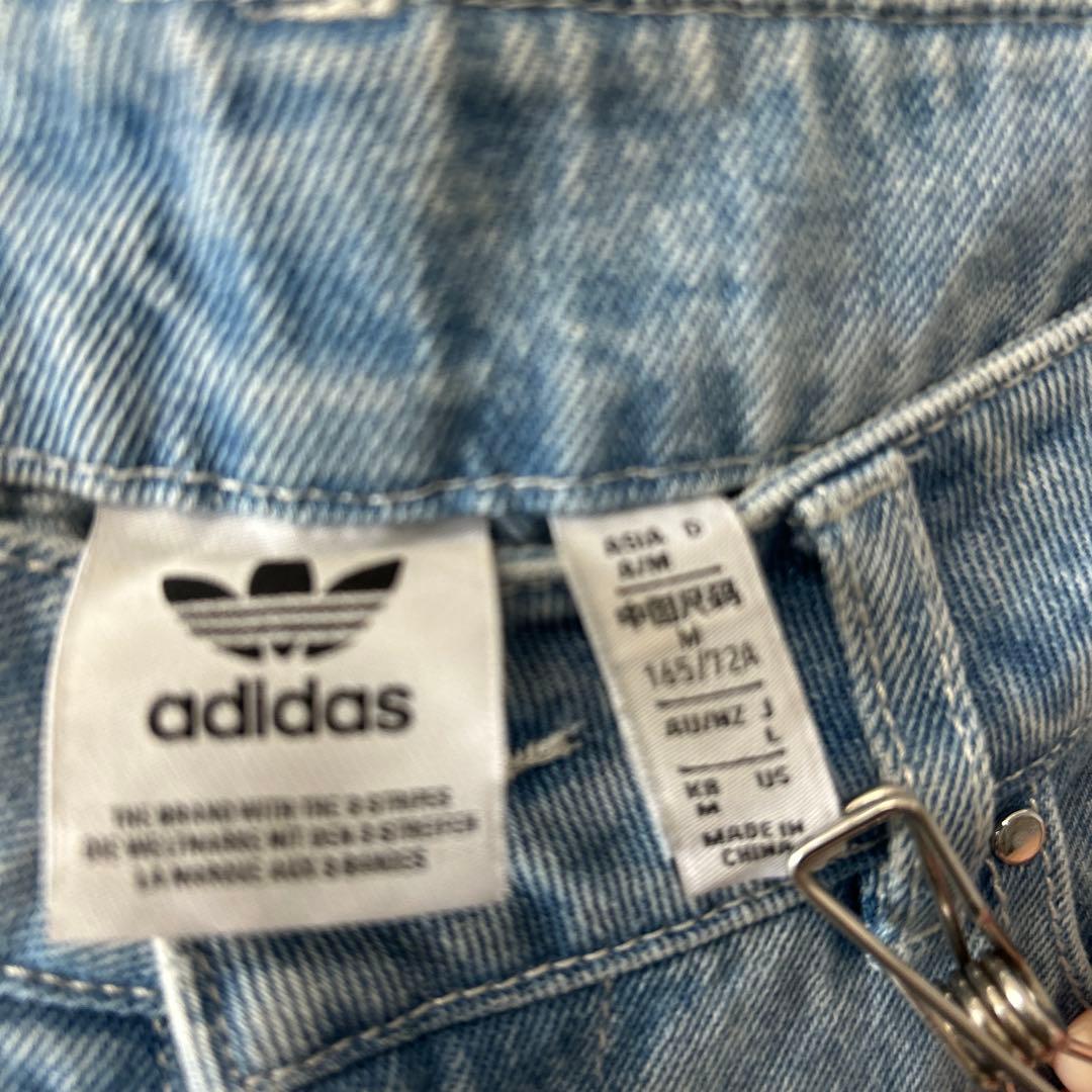 adidas ラインストーン⭐️Lサイズ ❣️ デザイン フレアデニムパンツ