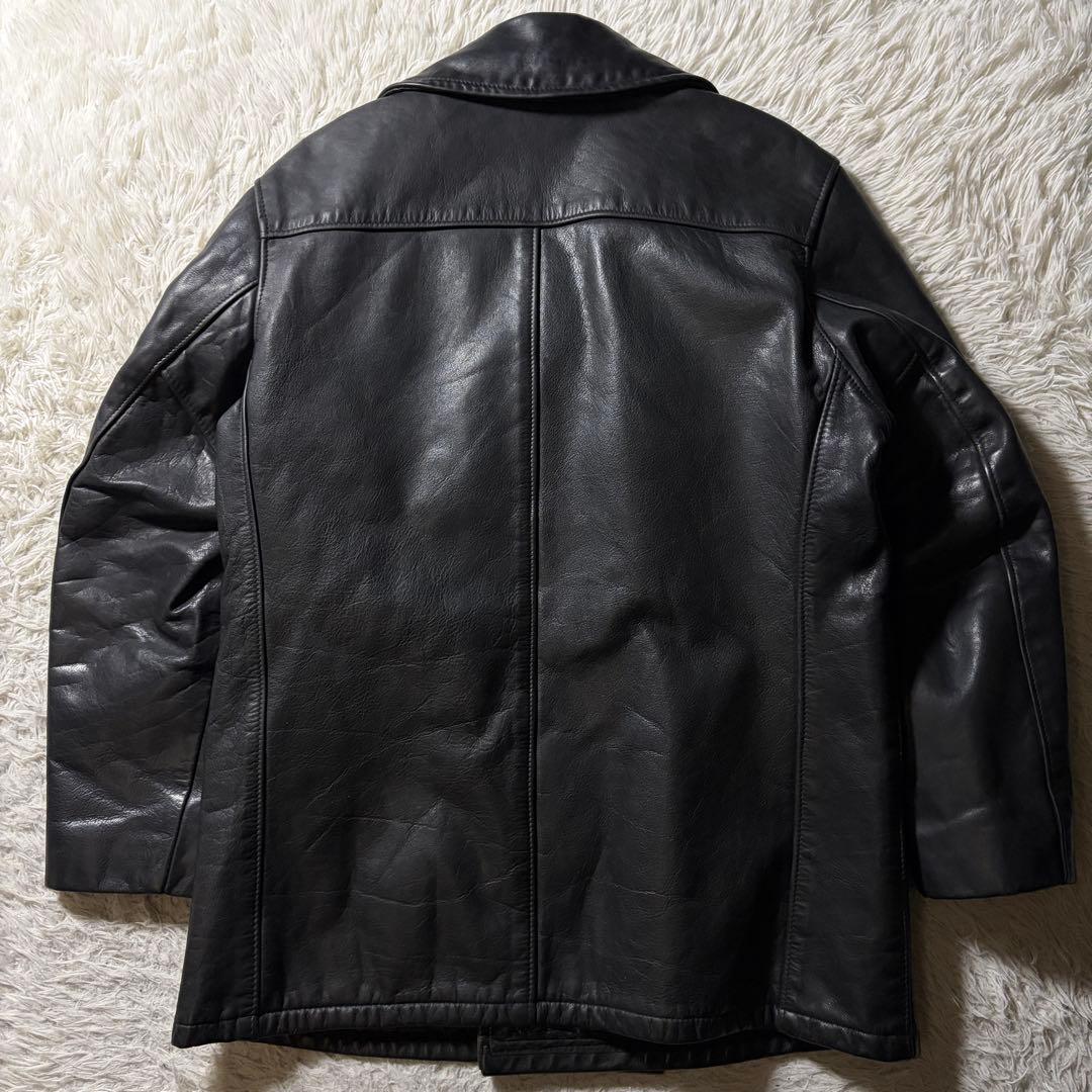 希少■schott　Pコート　オールレザー　740N　本革　ブラック　40