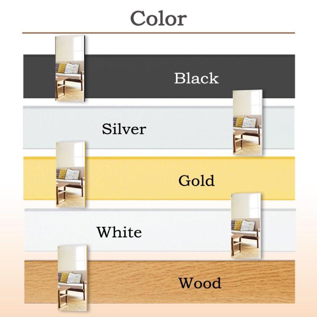 ダンスミラー 割れない鏡 幅100cmｘ160cm キャスター付き　フレーム銀