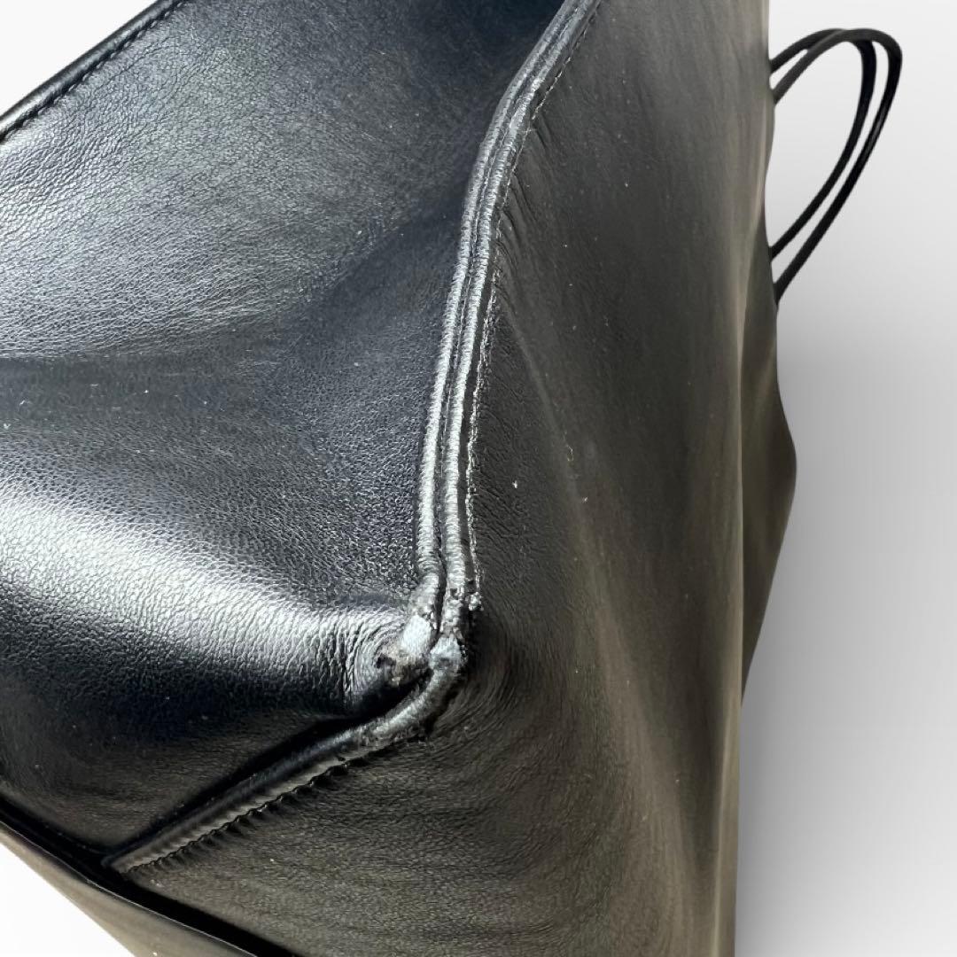 DIESEL ブラック レザートートバッグ 3D ショッパー 2wey tote