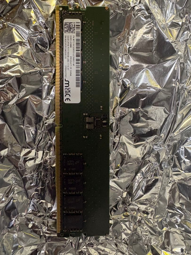 Micron DDR5 5600MHz 32Gb メモリ
