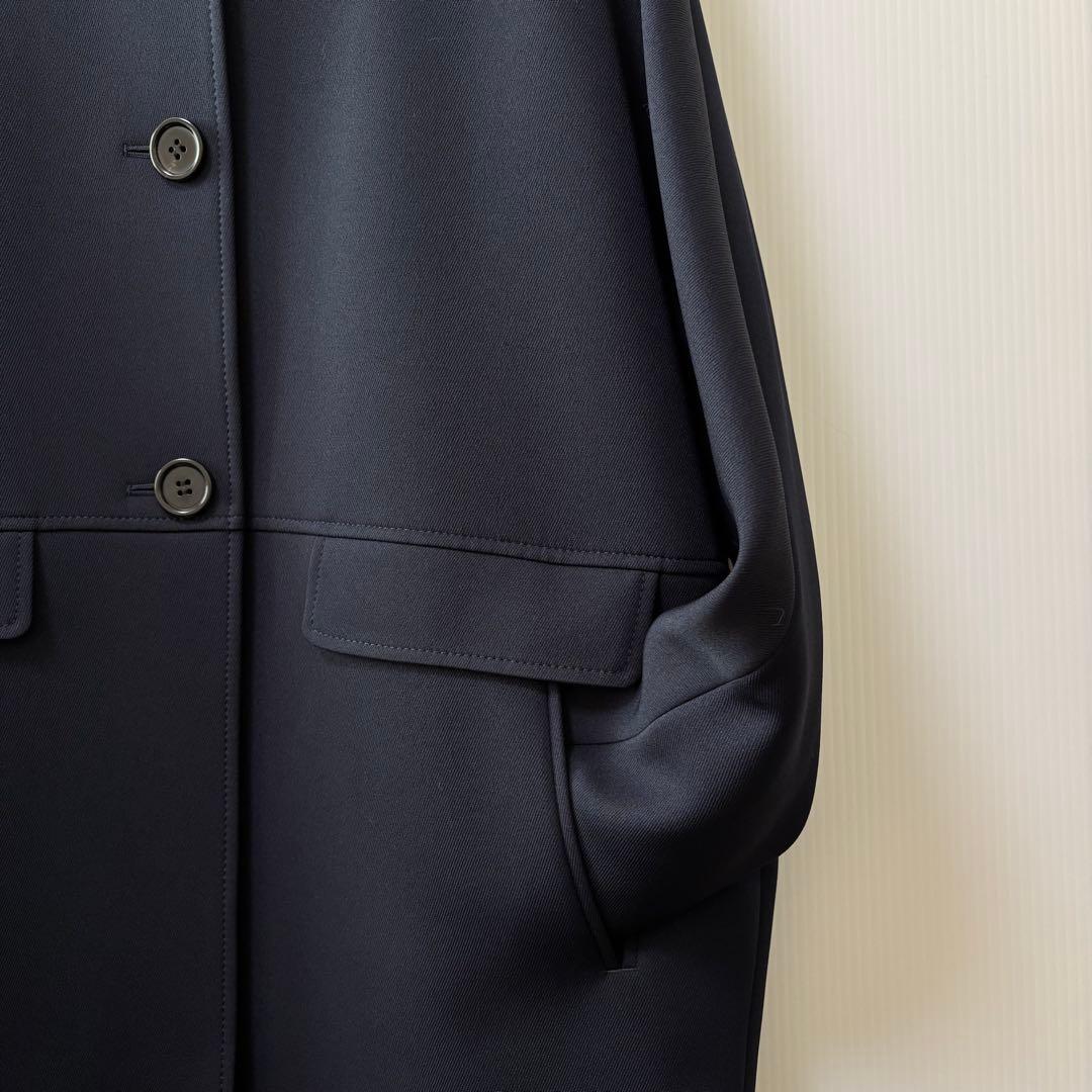 新品【アンタイトル UNTITLED】コクーン　ステンカラー　コート　ネイビー