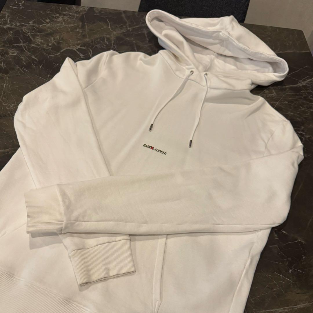 SAINT LAURENT サンローラン シグニチャーホワイトパーカー Lサイズ