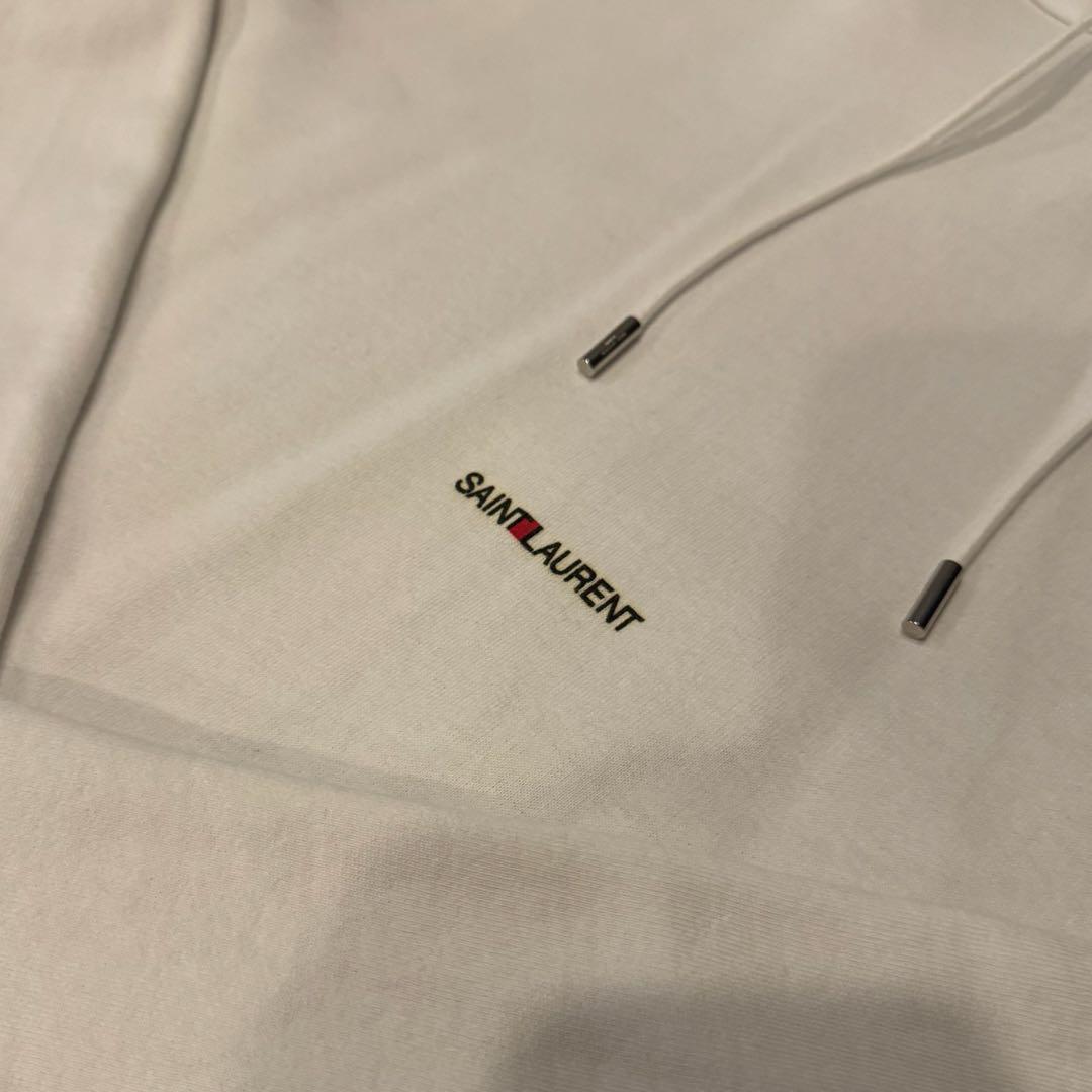 SAINT LAURENT サンローラン シグニチャーホワイトパーカー Lサイズ