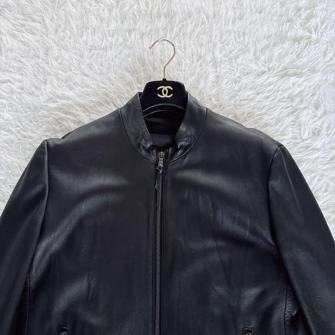 【EPOCA UOMO】シングルライダース 羊革 ブラック 46サイズ