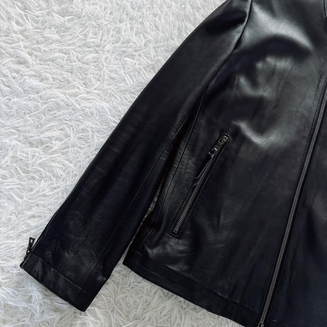 【EPOCA UOMO】シングルライダース 羊革 ブラック 46サイズ