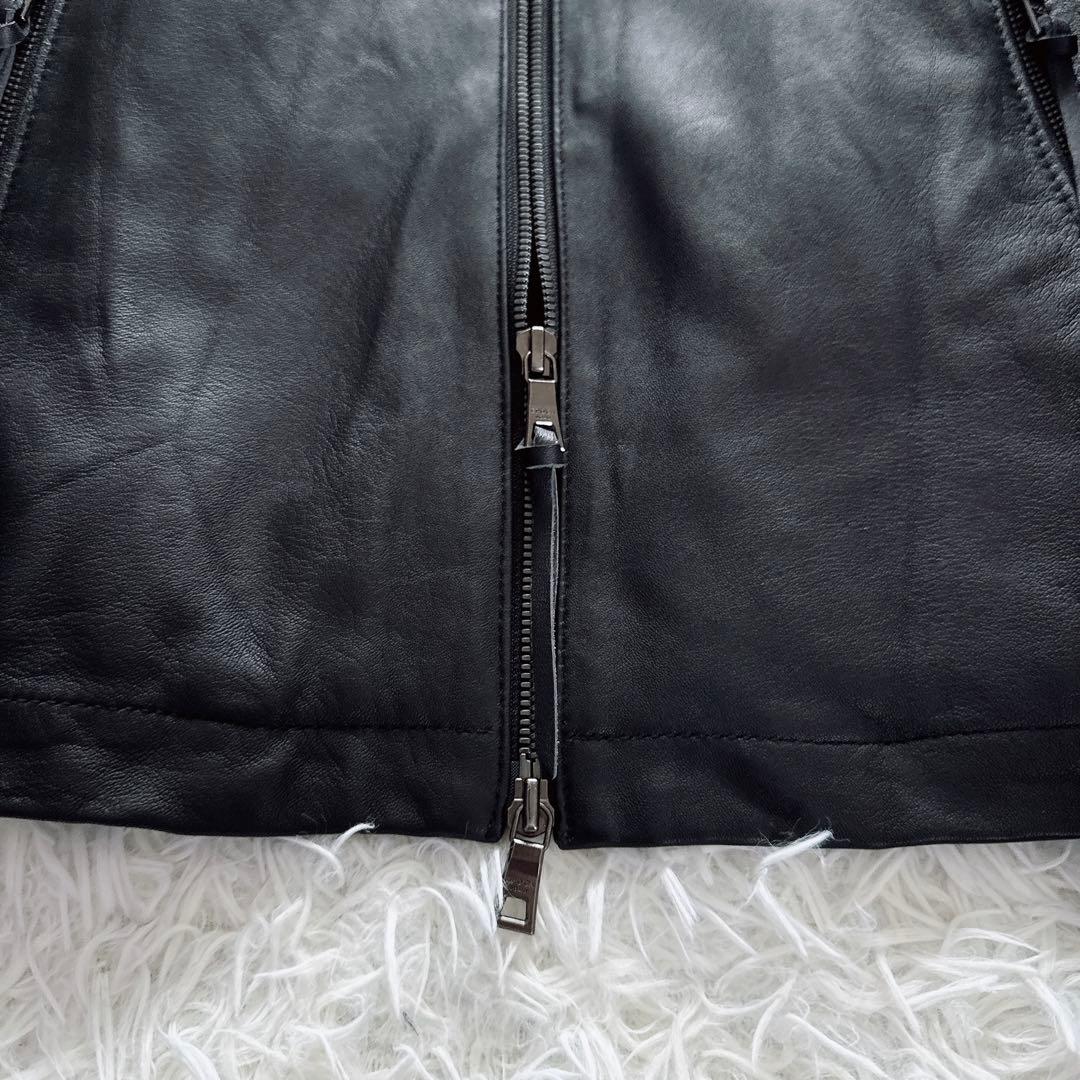 【EPOCA UOMO】シングルライダース 羊革 ブラック 46サイズ